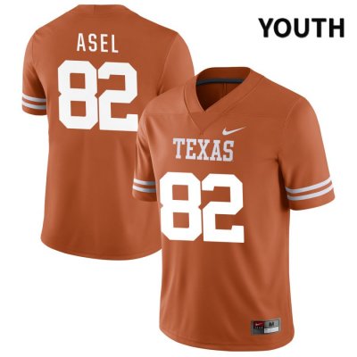 Texas Longhorns Youth #82 Gus Asel Authentic Orange NIL 2022 College Football Jersey VCE45P0F